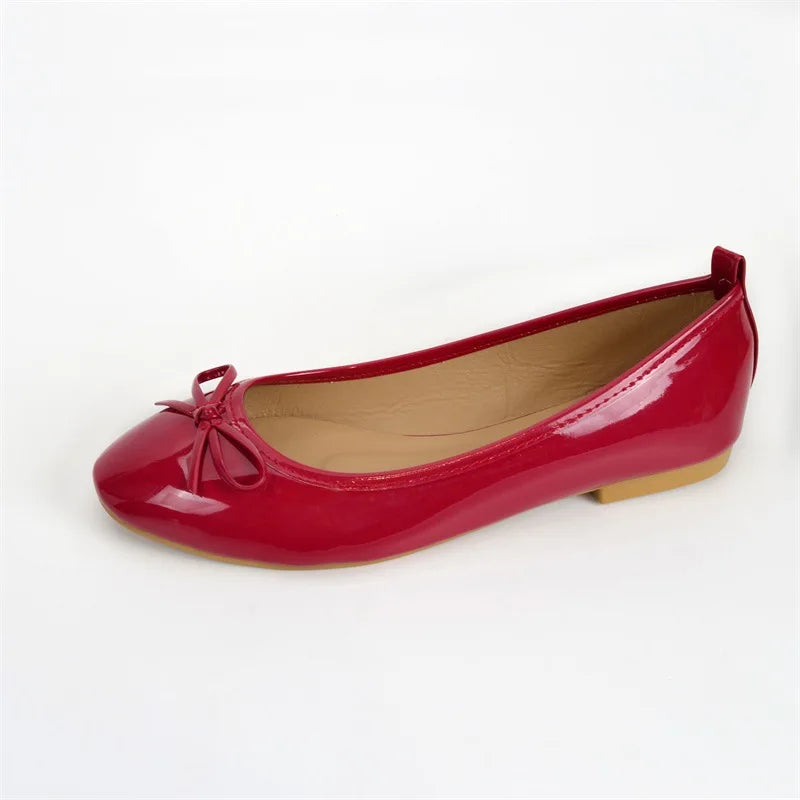 Elegant Ladies Flat Shoes Women Vintage Pointed Toe Office Work Flats Footwear Spring Autumn Slip on Leather Shoes