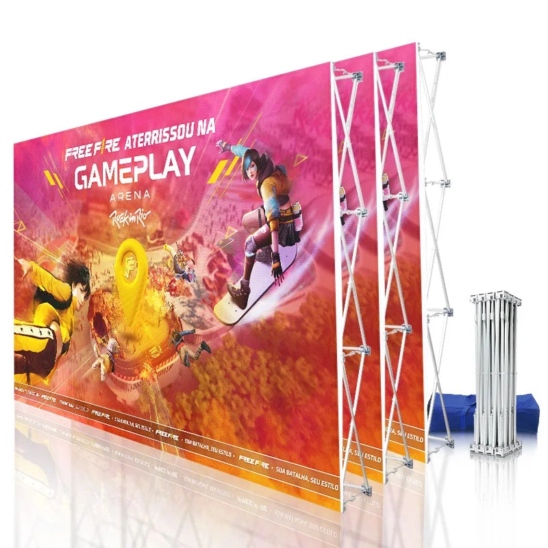 10x8ft Fabric Pop up Display Banner Stand Trade Show Backdrop Media Wall Photo Booth Pop Display Pop up Banner