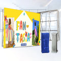 FEAMONT Straight Curve Aluminum Media Wall Pop up Display Backdrop Stand Step and Repeat