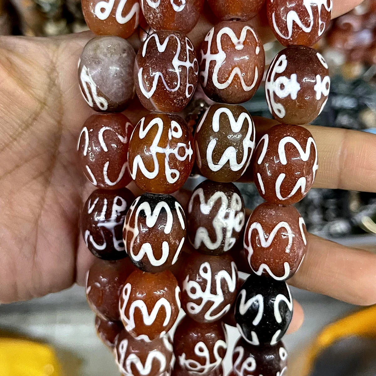 Wholesale Round Shape Dzi Beads Gemstone Loose Agate Stone Cheapest Natural Tibetan Agate Dzi Beads for Making Jewelry