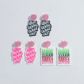 Y2k Wholesale Colorful Lettering Print Simple Custom Pendant Cute Girls Fashion School Jewelry Acrylic Drop Earrings for Women
