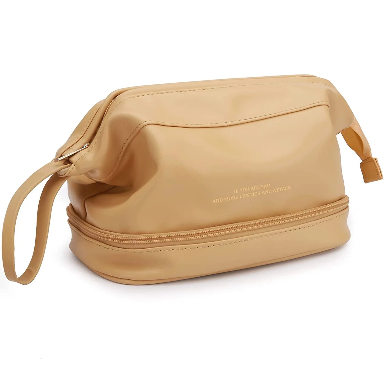 2024 Custom Fashion Soft PU Makeup Bag Organizer Toiletry Pouch Travel Cosmetic Bag Double-layer Portable Zipper Beauty Case
