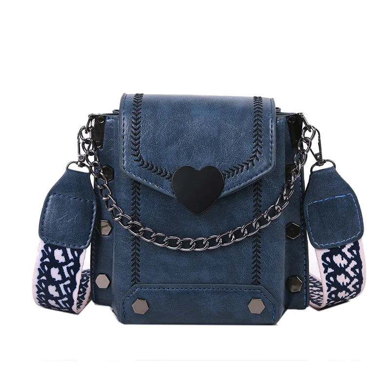 2026 Chain Vertical Small square Bag Japanese and Korean Shoulder Bag Spring and Summer Broadband Messenger Bag