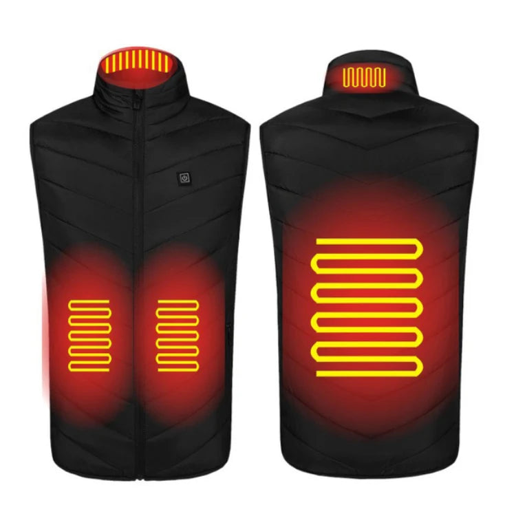 Sleeveless 4 Heating Zones Rechargeable Heated Winter Jacket Women Heated Vest