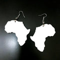 MDF Africa Map Earrings Sublimation Wooden Trendy Fashion Custom Hoop Earrings 2021 Women
