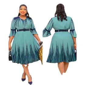 2024 Hot Selling Women Fashion Dress Lady Turkey Style Casual Skirt Fit Kitenge Design Plus Size African Party Dresses K0259