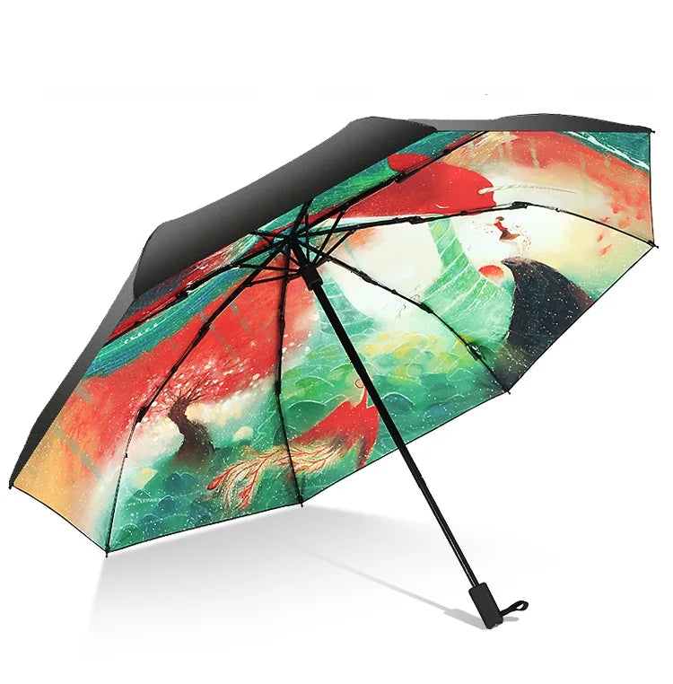 Umbrella custom print uv fold printing fashion uv 50 umbrella wholesale rain umbrella