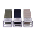 Canvas Web Belt 1.26" for Casual Jeans Double D Ring Adjustable Alloy Zinc Buckle Customizable Length for Women & Men