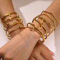 Vintage Jewelry 18K Gold Plated Cross Geometric Knotted Bracelet 316L Stainless Steel Twist Bangle Bracelet for Women