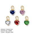EManco Heart-shaped Zircon Pendant 316L Stainless Steel Pendant Necklace Accessories Bracelet Charm for DIY Jewelry Making