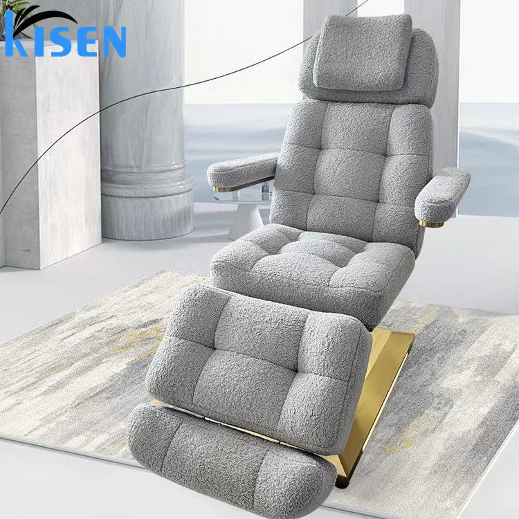 Electric Adjustable Beauty Salon Massage Table Three Motor System Modern Design Portable Synthetic Leather High-Density Sponge