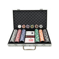 Wholesale Casino Game 300 Piece 14g Clay Poker Chips Set with Poker Cards Dices Dealer in a Silver Aluminium case
