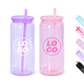 Wholesale New Arrival Customized 20oz Single Wall Reusable Colorful Plastic  Beer Jar Cups With Lids Straw