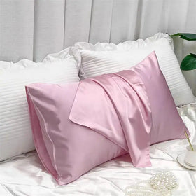 Satin Pillowcase for Hair and Skin Silk Satin Pillow Covers Queen Size Pillow Cases with Envelope Closure
