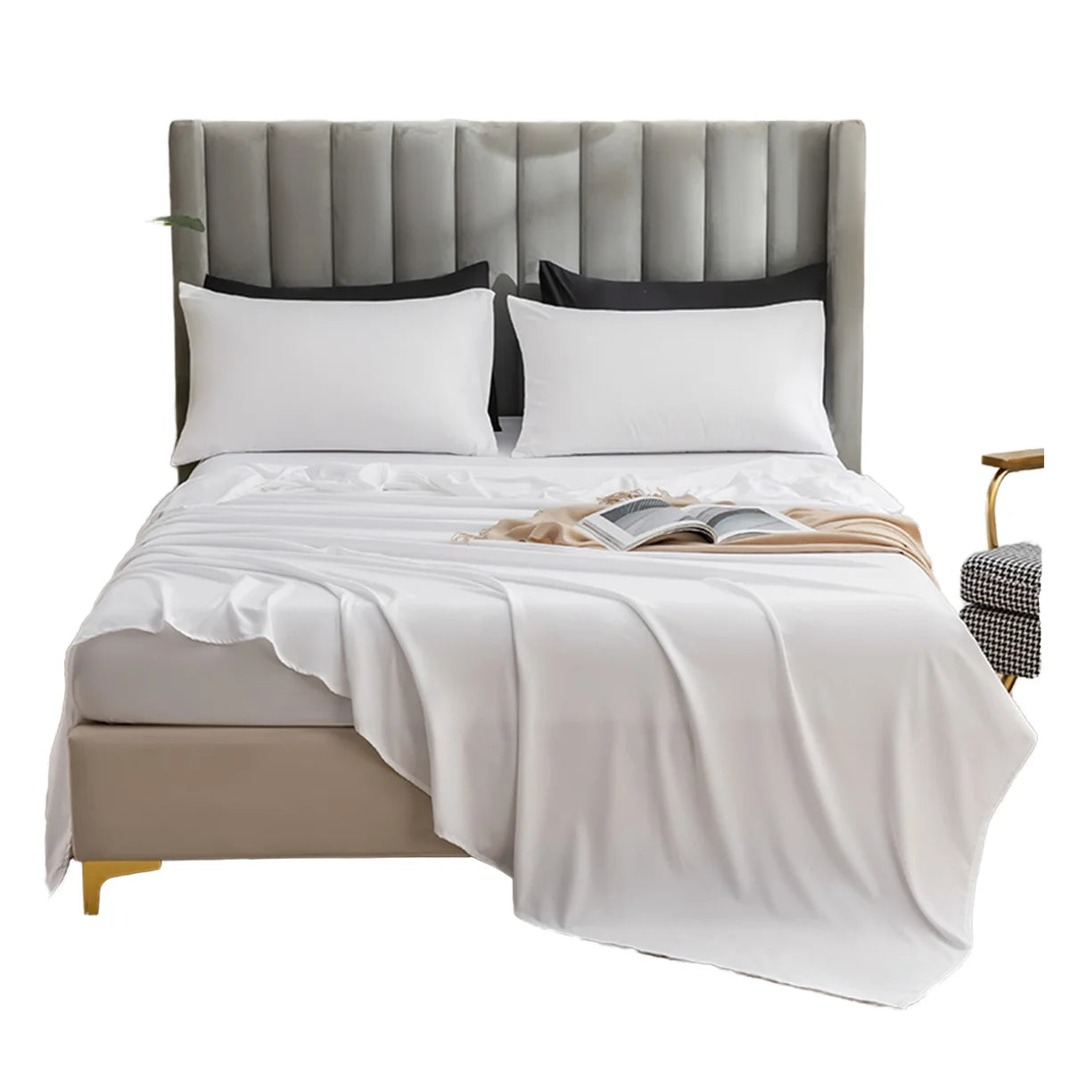 Wholesale 100% Organic Bamboo Fiber Four-Piece Bedding Set New Hot Styles for Home Woven
