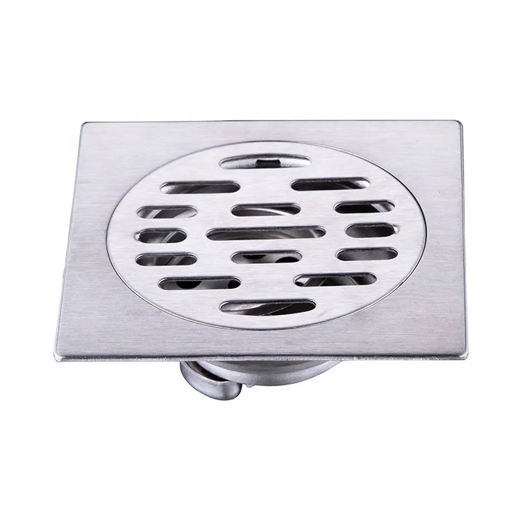 Modern Design 304 Stainless Steel Square Floor Drain Brushed Waste Drain for Bathroom or Shower Accessories
