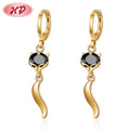 Fashion Jewelry Earrings Animal Crystal Cubic Zirconia Fox Head Copper Gold-Plating Huggie Hoop Earring Jewelry for Women