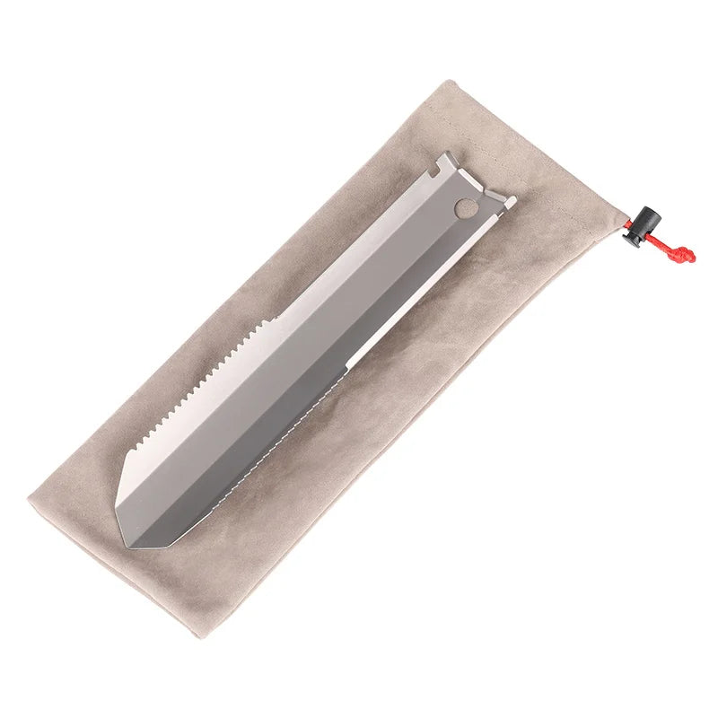Multifunction Titanium Lightweight Trowel Fine Polishing Accessory Camping Backpacking Portable Carrying Pouch Outdoor Tools