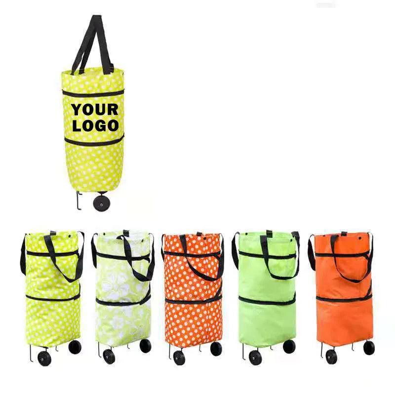 Bolsas De Compras Con Ruedas Supermarket Portable Grocery Shopping 2 Wheels Folding  Cart Trolley Shopping Bag