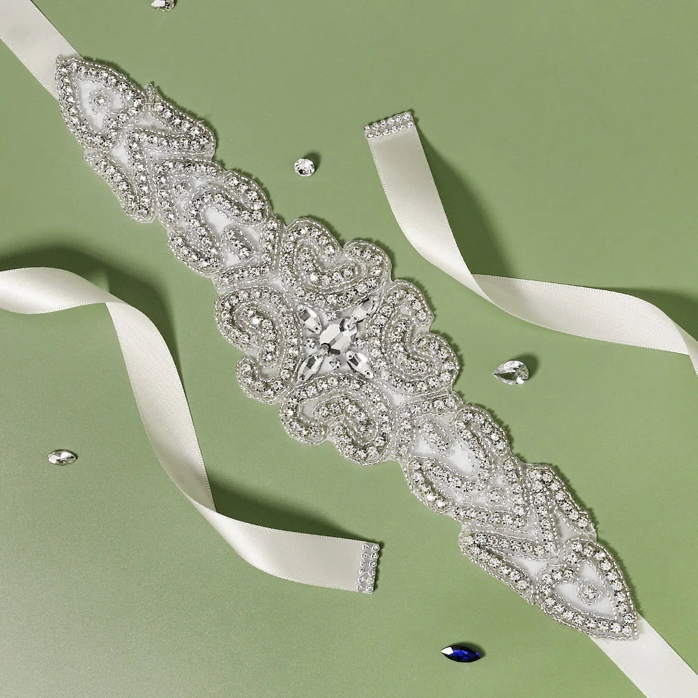 Delicate Luxury Wedding Bridal Waist Sash Accessories Rhinestone Jewelry Bridal Crystal Belt for Wedding Dress