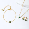 Heart Cubic Zirconia Earrings Stainless Steel Earrings Light Luxury Temperament Ear Niche Advanced Ear Studs for Women