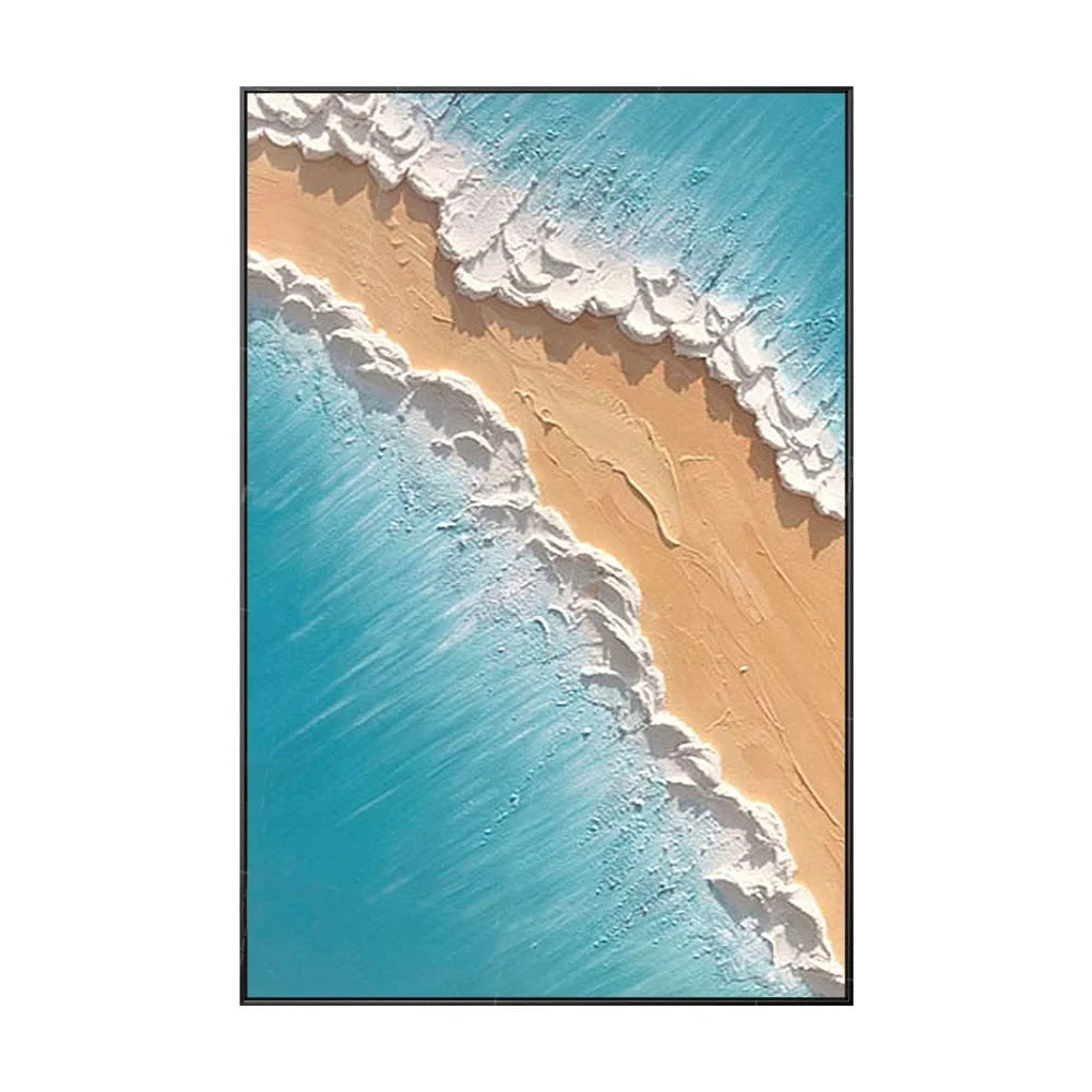 Wholesale Handmade Oil Paintings Heavy Texture Artworks Modern Design Decorative Canvas Ocean Abstract Art Wall