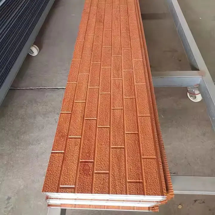 Prefabricated Exterior Wall Steel House Building Insulated Fireproof Board PU Polyurethane Metal Sandwich Panel