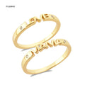 FUAMAY 925 Sterling Silver Alphabet Love Rings Gold & Rhodium Plated Engagement Mama Rings for Wedding & Party