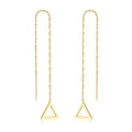 Wholesale Triangle 18K Gold Plated Strip Drop Earrings Pendant Stainless Steel Wedding Party Nice Fashion Jewelry for Women