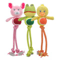 Dog Sound Frog Toy Plush Doll Pet Dog Products Durable Clean Teeth Dog Rope Chew Toy