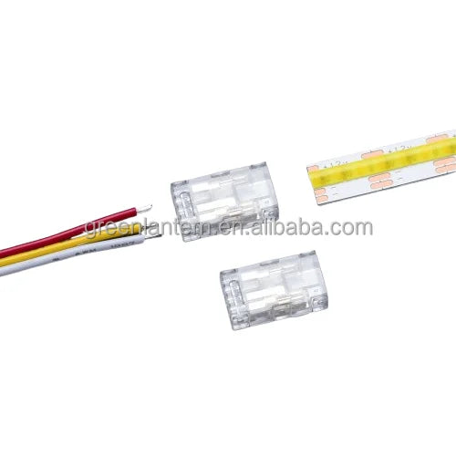 3 Pin COB Light Connector 8mm 10mm COB Strip to Strip Strip to Power CCT Dual White Addressable RGB COB Seamless Snap Connector