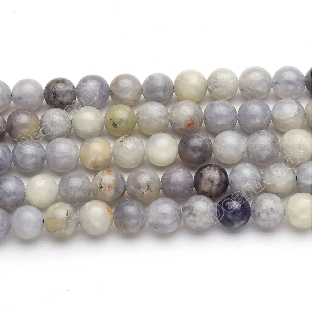 Natural Round Polish Blue Iolite Beads Stone Water Sapphire Bead for DIY Jewelry Making 6mm 8mm 10mm