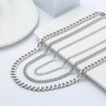 2.5mm 3mm 3.5mm 4mm 4.5mm 5mm Italy 925 Sterling Silver Cuban Link Chain Side Chain Accessories for Jewelry Making