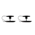 Factory Outlet Handmade Home Decor Pure Black Round Bottom Tray Metal Candle Holder Set for Valentine's Day