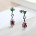 Luxurious Black Gold Plating Fat Triangle and Water Drop Dangle 925 Sterling Silver Earring With Cubic Zircon for Woman Elegant