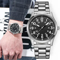 Fasion Man's Watch 24H Silver case Cheap Factory Price Bulk MOQ Wrist Quartz Watch Make in China Orologio Uomo