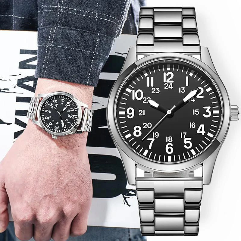 Fasion Man's Watch 24H Silver case Cheap Factory Price Bulk MOQ Wrist Quartz Watch Make in China Orologio Uomo