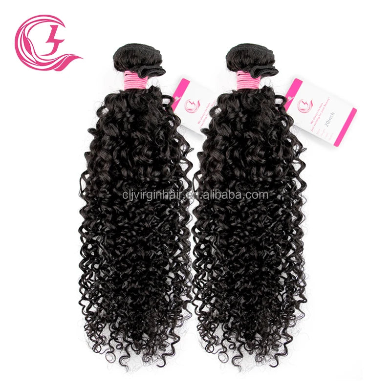 CLJhair Wholesale Mink Cuticle Aligned Peruvian Black 12a Grade Hair Armure De Cheveux Jerry Curl Bundles for Weaving