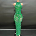 Midnight Dress Blue Mesh Diamond Dress Women Elegant Ladies Dresses for Wedding Guest