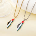 Wholesale Stainless Steel Fashion Personalized Pendant Drip Oil Retro Palestine Map Pendant Necklace