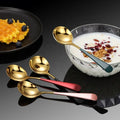 2020 New Fashion Stainless Steel Spoon Net Red Round Head Adult Tableware Eating Creative Dessert Household Small Spoon