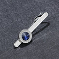 Zircon Tie Clip Round Blue Crystal Tie Pin Fashion Business Tie Clip Unique Wedding Necktie Clips (MD020)