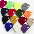 Korean Autumn and Winter Black Daisy Flower Acrylic Wool Embroidered Skull Cap Soft Knitted Hat Cuffed Beanie