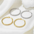 SP  Statement Fashion Custom Big Diamond Crystal CZ Cubic Zirconia 18K Gold Plated Large Circle Hoop Earrings Tarnish Free