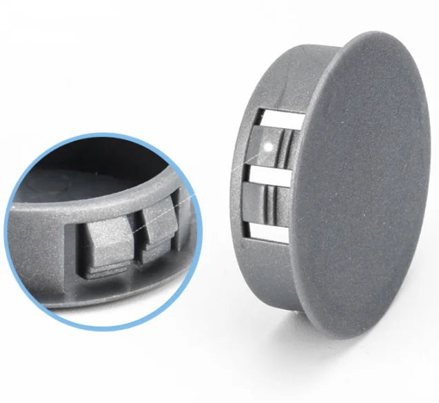 Grey Nylon Plastic Hole Plug Round Snap Panel Cover Blanking Plugs Cap