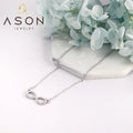 Ason European and American Fashion Good Luck Stainless Steel Necklace Zircon Figure 8 With Zircon 24*10mm Pendant Necklace