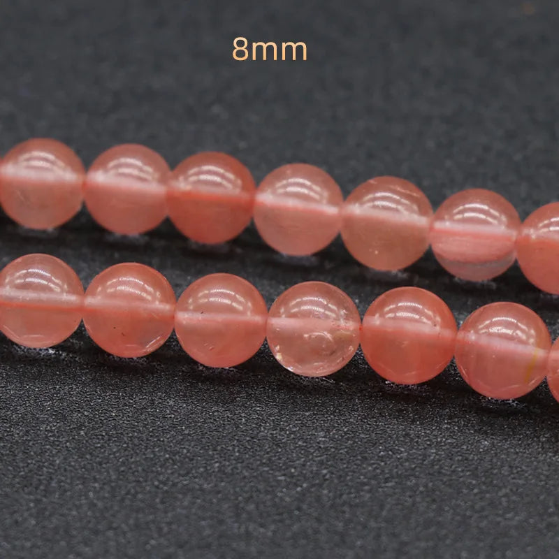 HZ Wholesale 8mm Watermelon Quartz stone tiny beads small crystal healing spheres