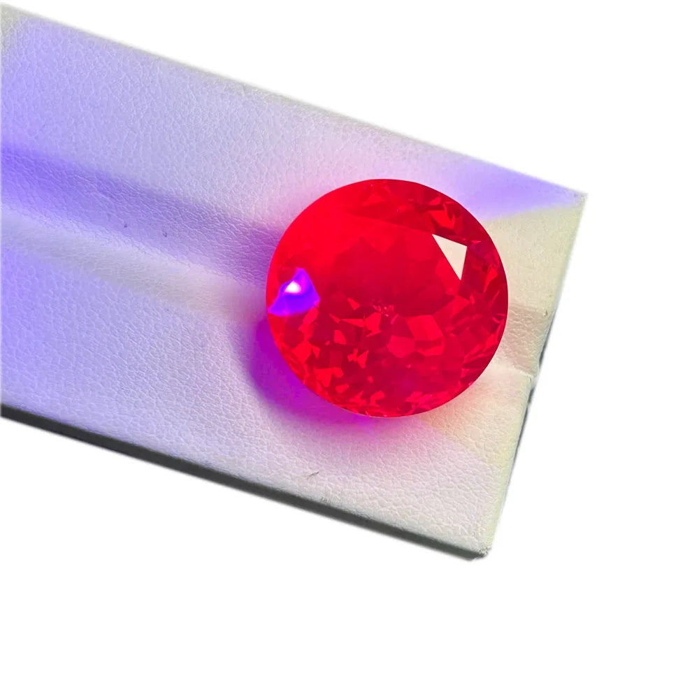 UV Lab Grown Round Brilliant Cut 6mm to 12mm Ruby Pigeon Blood Gemstones