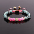 Natural Stone Agate CZ Pave Ball Handmade Customize Logo Macrame Friendship Bracelet JBS11443