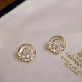 Natural Polished Seawater Shell Inlaid Rainbow Multi Bead Stud Earrings Super Beautiful 4-5mm Natural Freshwater Anniversary